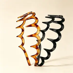 4Pcs Women Zig Zag Comb Headbands, Daily Casual Scenarios Application, Stable Grip Wavy Teeth Hair Fixing Accessories