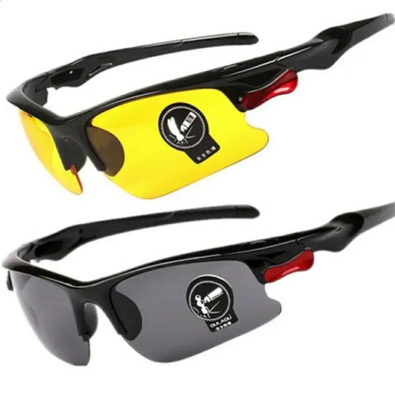 2 Pack Men's Sports Sunglasses, Lightweight Polycarbonate Frame with UV Protection Lenses for Day and Night Outdoor Use, Men's Sunglasses, Lightweight Pc Frame, Nighttime, Pack Of 2, Unisex, Outdoor Enthusiasts