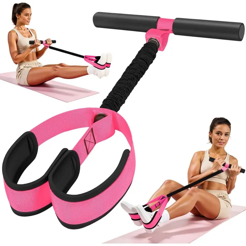 Pedal Resistance Band with Handle, Upgraded Durable Thickened Latex Tubes and Soft Foam Fabric Foot Pedal, Sit Up Exercise Equipment for Abdomen, Waist, Arm