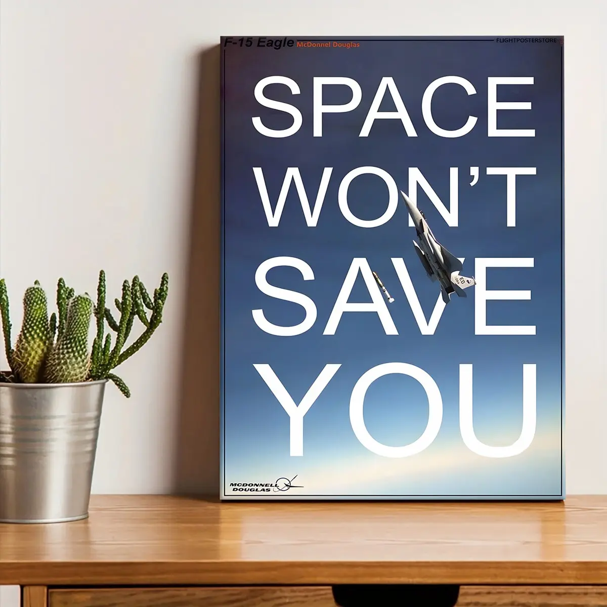 Wooden Canvas Frame Poster, F15 Fighter Aircraft Cool Art, Modern Home Decor, HD Waterproof, No Odor, Suitable for Corridor Office Bedroom Living Room