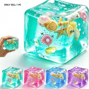 Sea shell extrusion toys, soft and Slow Rising Squishy extrusion decompression sensory toys, extrusion golfer toys, suitable for adults and children to use square gel ice cubes/portable office decompression toys