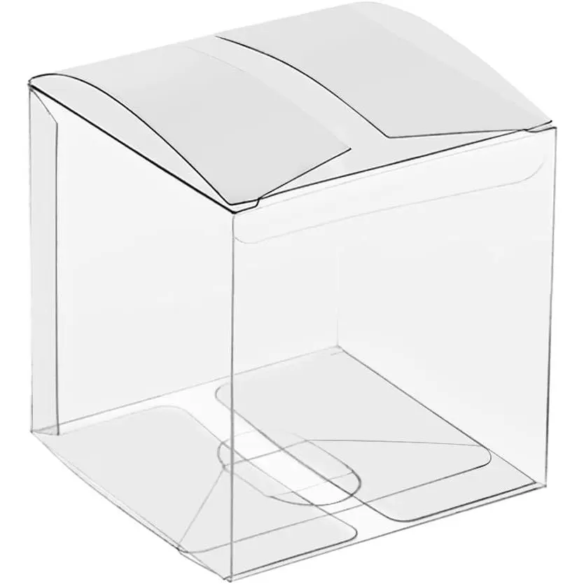 25 Pack Clear Favor Boxes 2" x 2" x 2" PVC Plastic  Boxes | Transparent Packing Box, Square, for Candy Cookies Macaron Cupcake  Thanksgiving Christmas Wedding Party Birthday