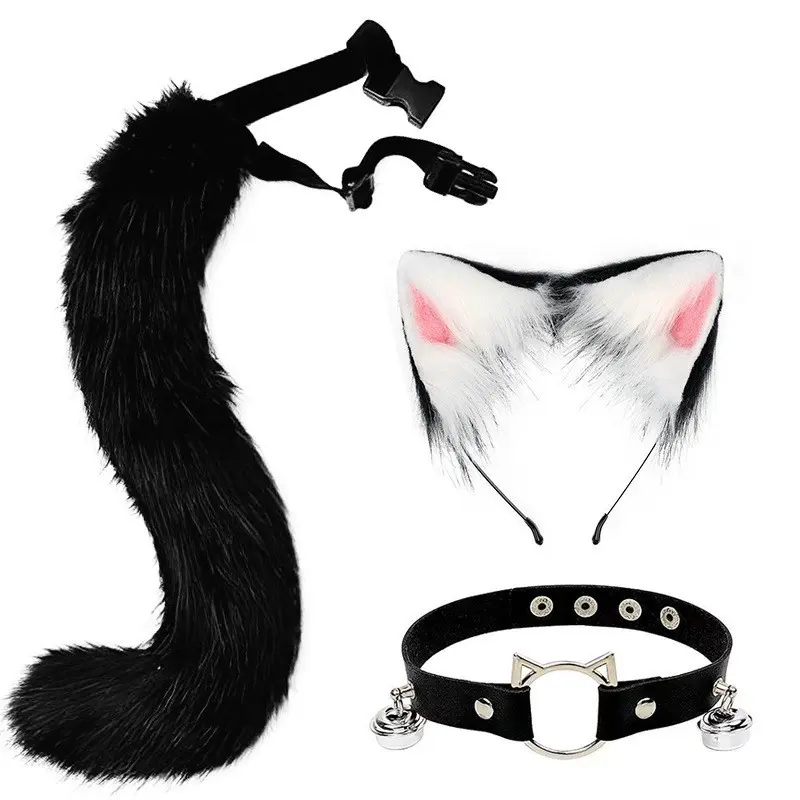 Long Plush Bear Paw Cat Claw Gloves, Half-Finger Design, Cosplay Props, Halloween Party Accessories, Anime Convention Decorations