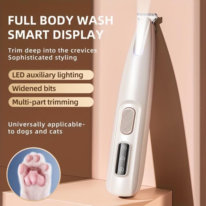 Rechargeable Pet Hair Trimmer Kit, Pet Paw Trimmer, Cordless Quiet Dog Trimmer for Grooming with LED Light, Small Dog Grooming Clippers for Dogs & Cats, Pet Grooming Tool,Waterproof, low noise pet shaver,#SummerVibes #petlovers