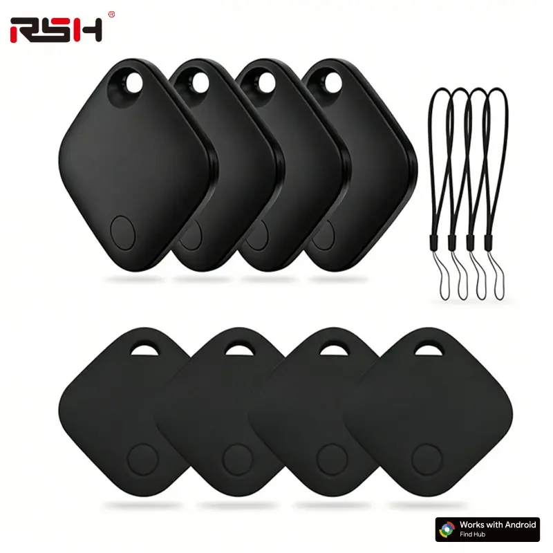 4 Piece Smart Tracker Set, Bluetooth-compatible Locator, Global Precision Tracking, Android Compatible, Anti-Lost Alarm, Replaceable Battery, 80db Sound Alert