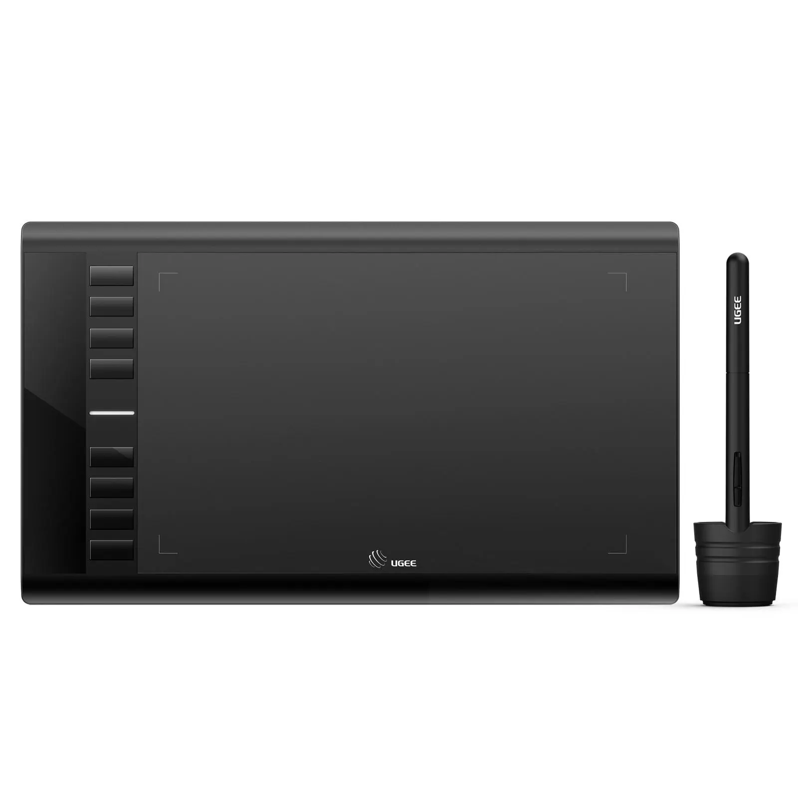 Drawing Tablet, UGEE M708 10 x 6 inch Large Digital Drawing Pad with 8 Hot Keys, Passive Stylus of 16384 Levels Pressure, Digital Graphics Art Tablet for PC Paint, Design, Art Creation Sketch