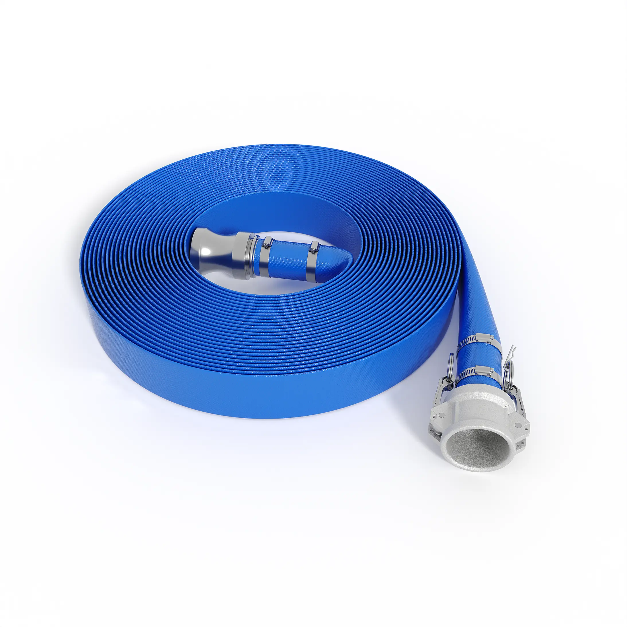 Heavy Duty PVC Pool Backwash Hose – 1.5" x 50/100 ft, Lay Flat, Kink-Resistant, Aluminum Camlock Quick Connect, 87 PSI, Flexible Discharge Pipe for Pool Cleaning & Irrigation