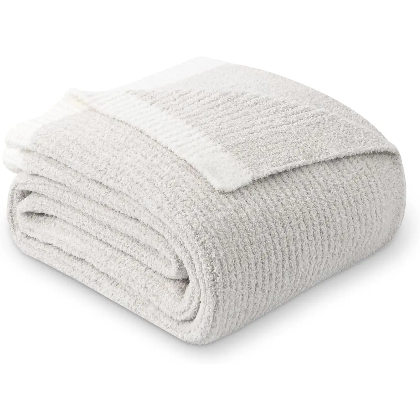 Ultra Soft Ribbed Throw Blanket Plush, Beige, 50"x60" |   Reversible Fleece Throw Blanket, Comfy Fluffy Fuzzy Plush Blanket Throws for Couch Sofa Bed, Cozy Blankets for Women Gift