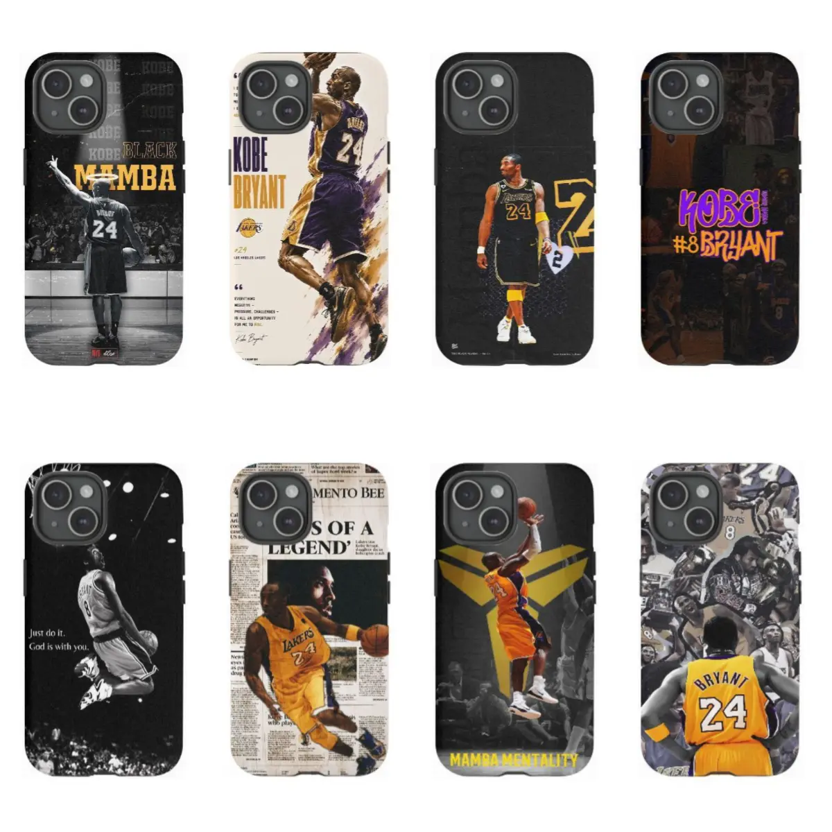 Kobe Theme Shockproof Protective Phone Cover, Personalized Fan Accessory for iPhone 12-17 & Samsung Galaxy S22-26 Models - Mobile Phone Casing, Fan Accessories