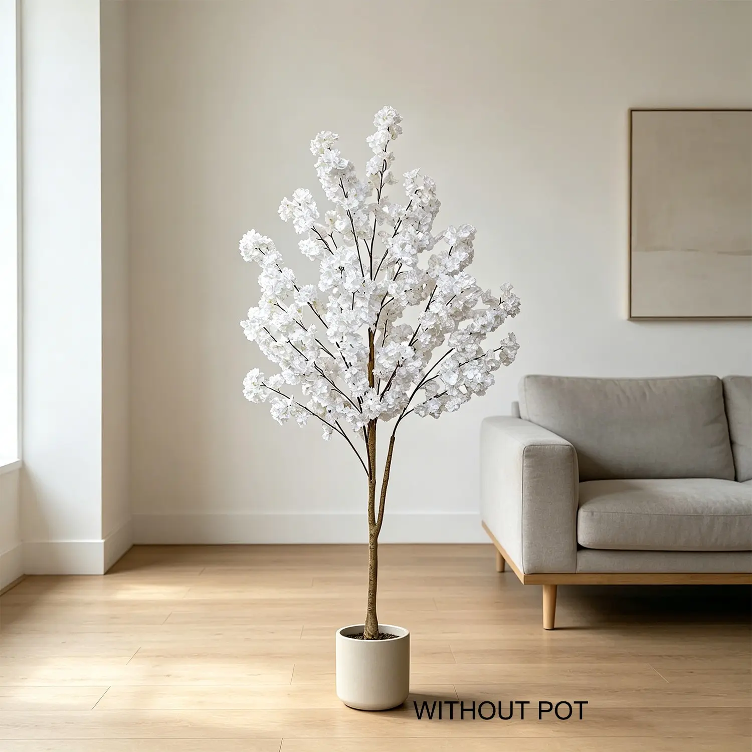 120-180cm Artificial Cherry Blossom Tree, Faux Cherry Blossoms, Realistic Leaves, Indoor Outdoor Decor, Garden Plant Stand, Valentine Christmas Thanksgiving, Artificial Flower Tree