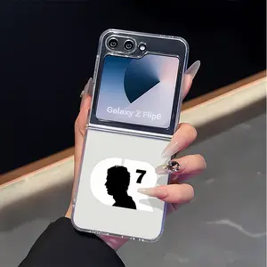Profile of CR7 Star Mobile phone case suitable for Samsung ZFlip 4/5/6/7, shock-proof Hard shell, with fashionable aesthetic design