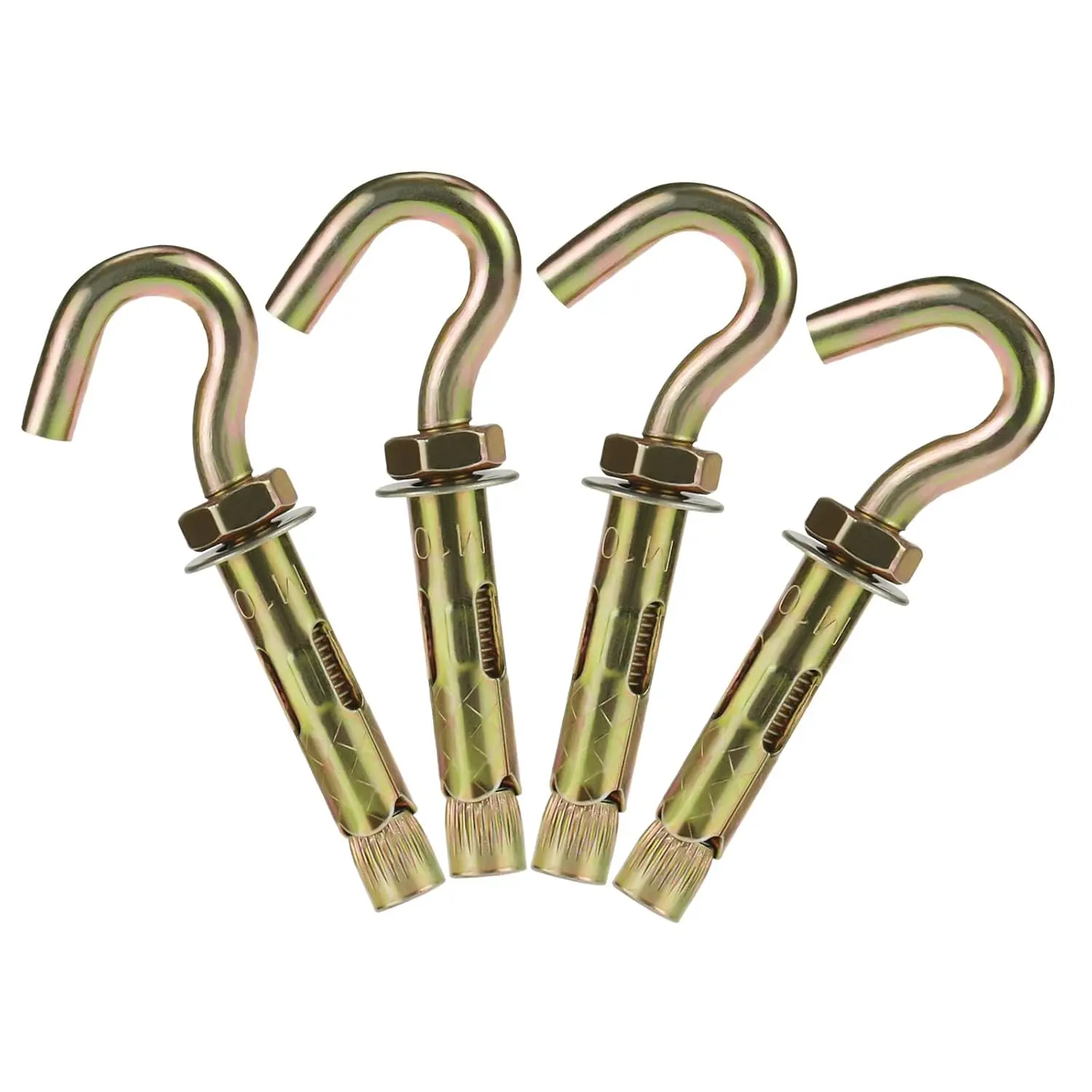 Brick Hooks,25/64" x3-1/2 Concrete Wall Hooks for Cement Ceiling | for  Pictures/Light ,Carbon Steel Brick Hangers,Expansion Eye Bolt Screw Anchor,Open Cup Hook,Zinc Plated,4 Pcs