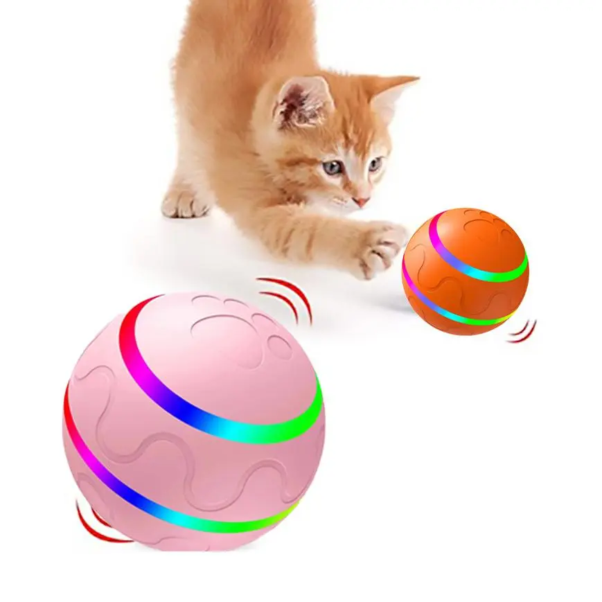 Eco-Friendly Remote Control Cat Teaser Ball Toy - 80mm, 165g, 500mAh, 4H Rechargeable, Smart Interactive Toy, Automatic Electric Rolling, Motion-Activated, Solo Play, Durable, Rope-Included for Indoor Bored Cats (Crazy Mode Enabled), 4 Hours, Remote Contr