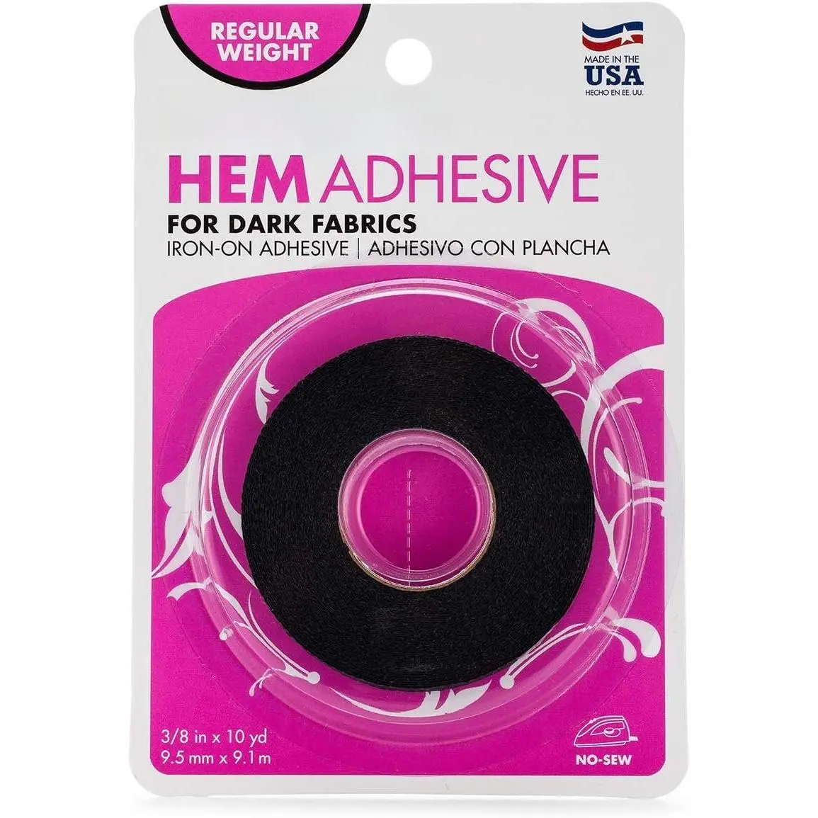 Hem Iron- Adhesive, Regular Weight, Black