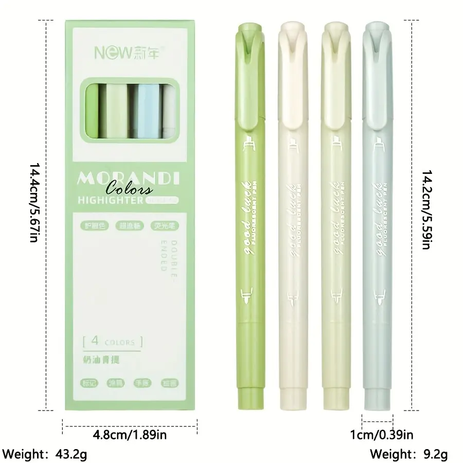 4 pcs gradual change color size highlighter gradual change blue/green/pink, large capacity pen, highlighter marker, eye protection marker, key marker, student supplies, hand account pen, square pen, not easy to penetrate