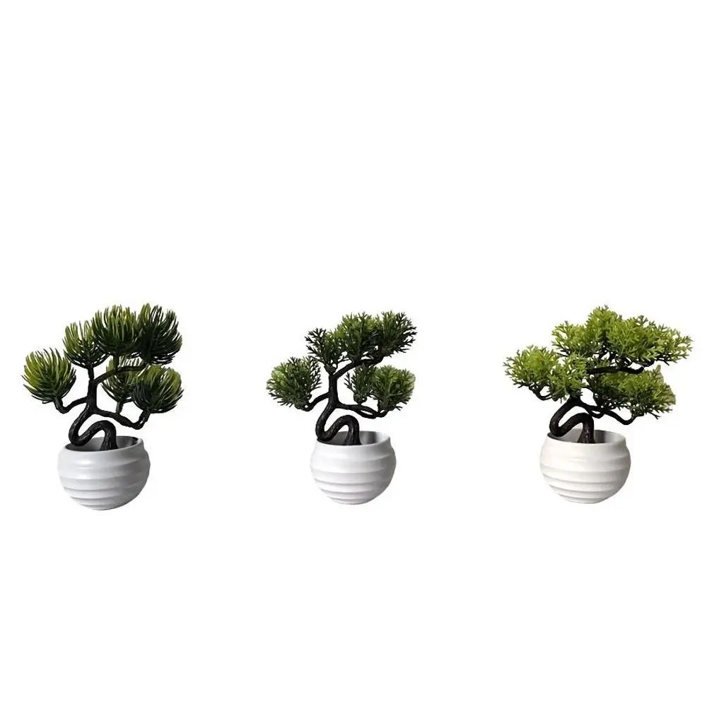 3pcs Artificial Miniature Potted Plants, Plastic Decorative Faux Plants Fake Plants for Home Office Bedroom, 12cm Garden Decor, Gift for Birthdays & Graduations, Artificial Flower Plant