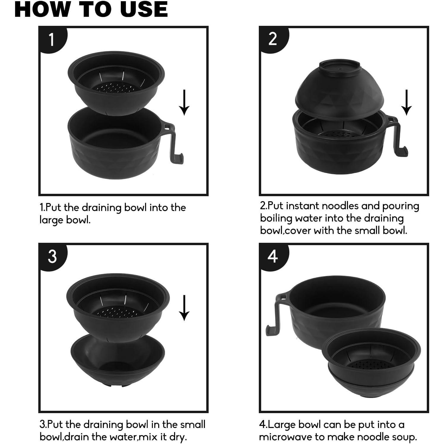 2 Pack 33oz Ramen Bowl Set,Microwave Ramen Cooker with Chopsticks Spoons and Fork,Instant Noodles Bowls with Handles,Rapid and Quick Ramen Cooker for College Dorm Room Essentials 2 Pack 33oz Ramen Bowl Set,Microwave Ramen Cooker with Chopsticks Spoons and Fork,Instant Noodles Bowls with Handles,Rapid and Quick Ramen Cooker for College Dorm Room Essentials