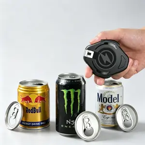 Stainless Steel Can Opener with Silicone Guard, Universal Reusable Multi-Size Kitchen Tool for 8-25 oz Draft Beer, Party Canned Drinks