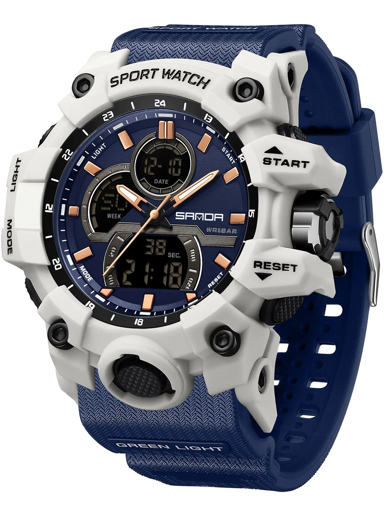 Men's Sportive Digital Watch, Fashionable Multifunctional Digital Watch with Luminous Dial & Alarm Mode, Waterproof Watch with Digital Display for Men