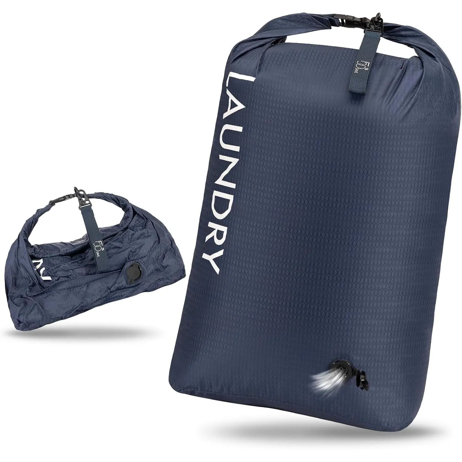 Travel Laundry Bag, Vacuum Compression Dirty Clothes Travel Bag, Waterproof Wet/Dry Space-Saving Laundry Storage Organizer, Smell Proof Storage Bag for Clothing, Swimming, Yoga, Gym, CampingGift.