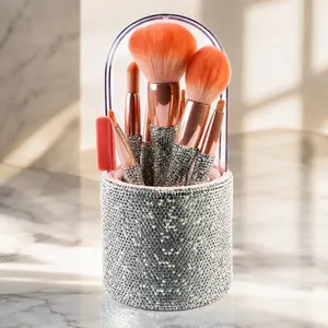Professional Makeup Brush Set: Detachable Heads for Easy Cleaning, Antimicrobial & Magnetic Storage. Soft Bristles for Blush, Contour, Powder & Highlight. Multi-Size Kit with Non-Slip Stand & Travel Case. Ideal for Pros & Beginners.