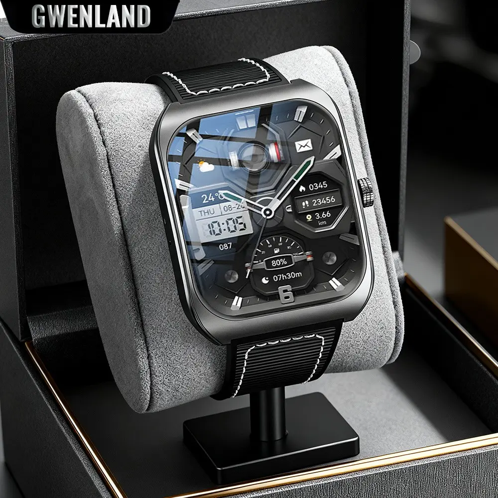 Gwenland Smart Watch with 1.83'' HD Screen, Ai Voice, Wireless Call, 100+ Sports Modes, Activity Monitor, Sporty Design, Durable & Lightweight, Smartwatch with Pedometer