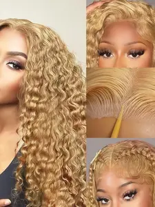 26-Inch Free Part Soft No-Glue Glueless Wig, Medium Length Curly, 180% Density, Heat-Resistant Lace Front, All Seasons Wear