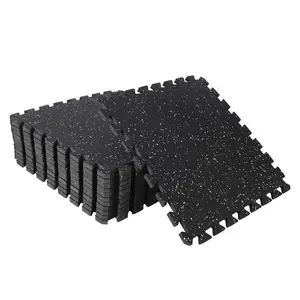 0.6" Thick Exercise Equipment Mats,12 Pcs 48 Sq Ft Interlocking Rubber & EVA Foam Gym Tiles, Soundproof Shock Absorbent Puzzle Flooring, Waterproof Heavy Duty for Home & Garage Gym
