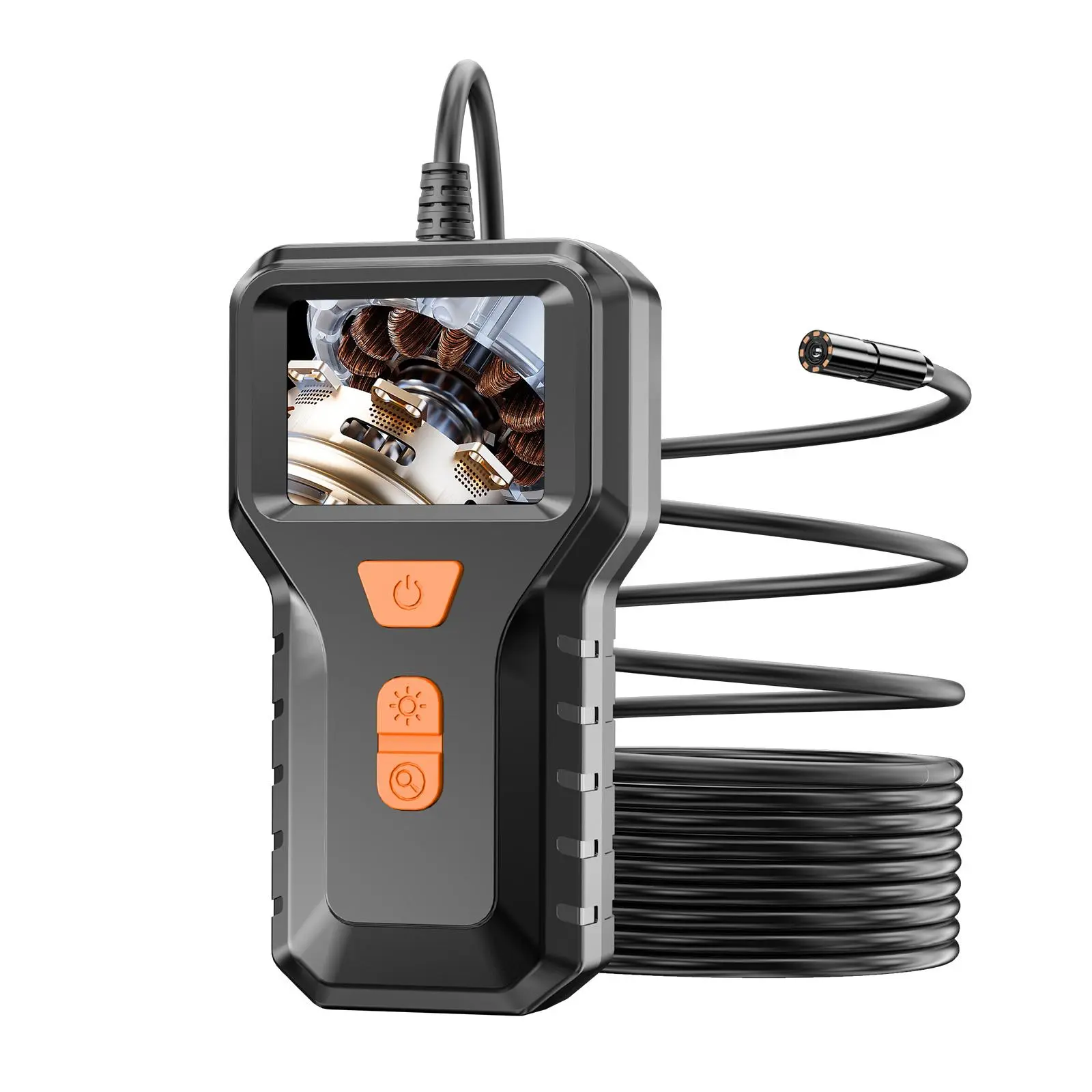 Endoscope Camera with Light, Borescope Camera with 2.4'' Screen, IP67 Waterproof Snake Camera with 8LEDs, Car Engine Inspection Tool