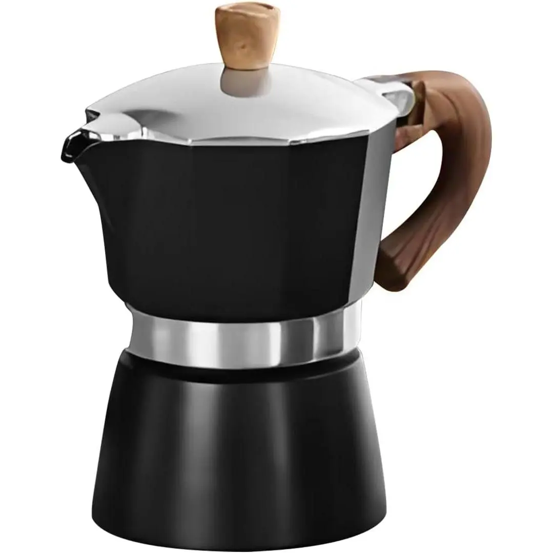 Moka Pot Stovetop Espresso Maker for Rich Cuban Coffee & Italian Style Espresso - 3-Cup  Percolator, Camping &  Brew Barista Experience (Black, 3-Cup)