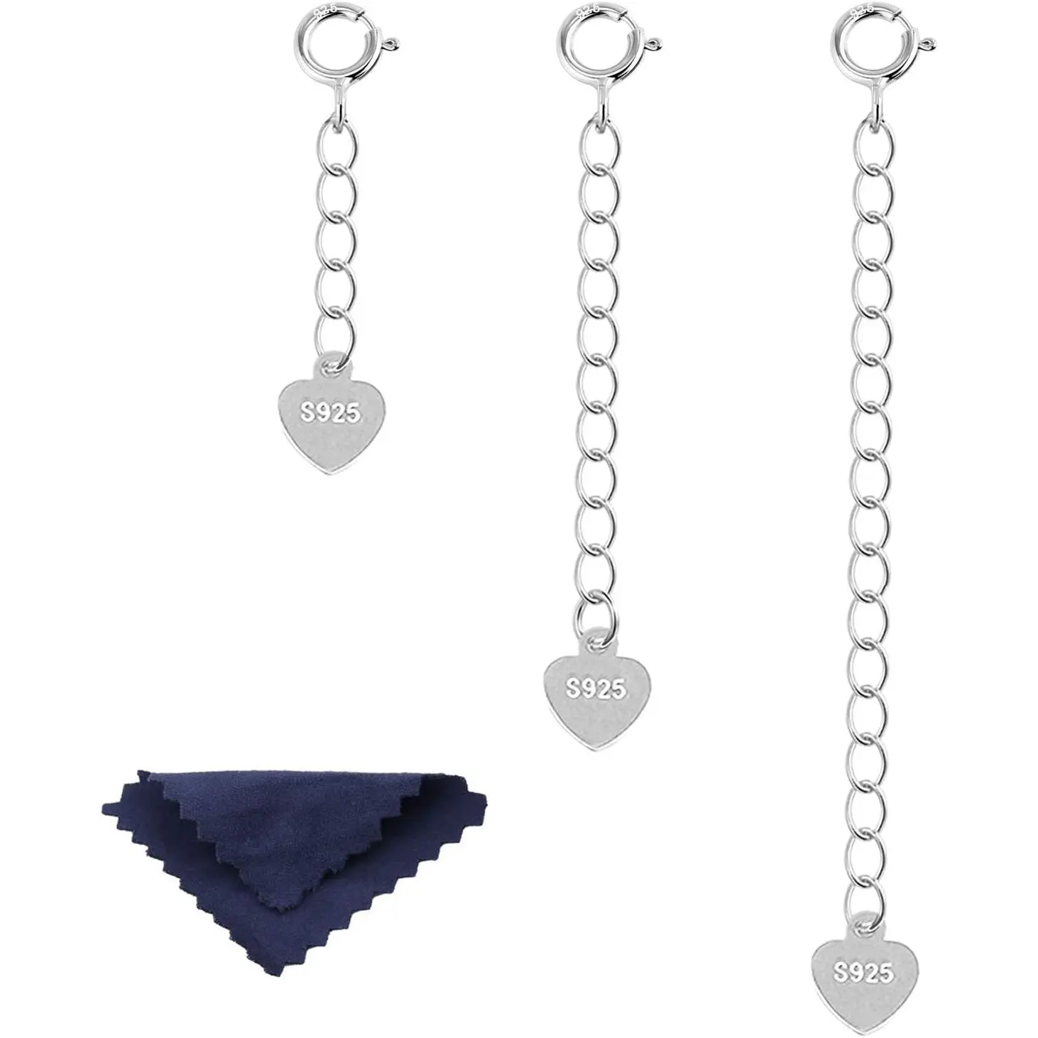 Sterling  Extenders Chain Necklace Extension Chains | for  Making ( 1 2 3 inch )