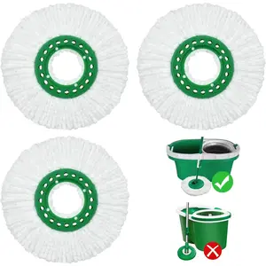 Mop   for Libman Tornado Spin Mop Thick Microfiber Spin Mop Refill Heads for Libman Tornado Spin Mop System, Easy to Replace and Machine Washable, Wet Dry Clean (White, 3 Pack)
