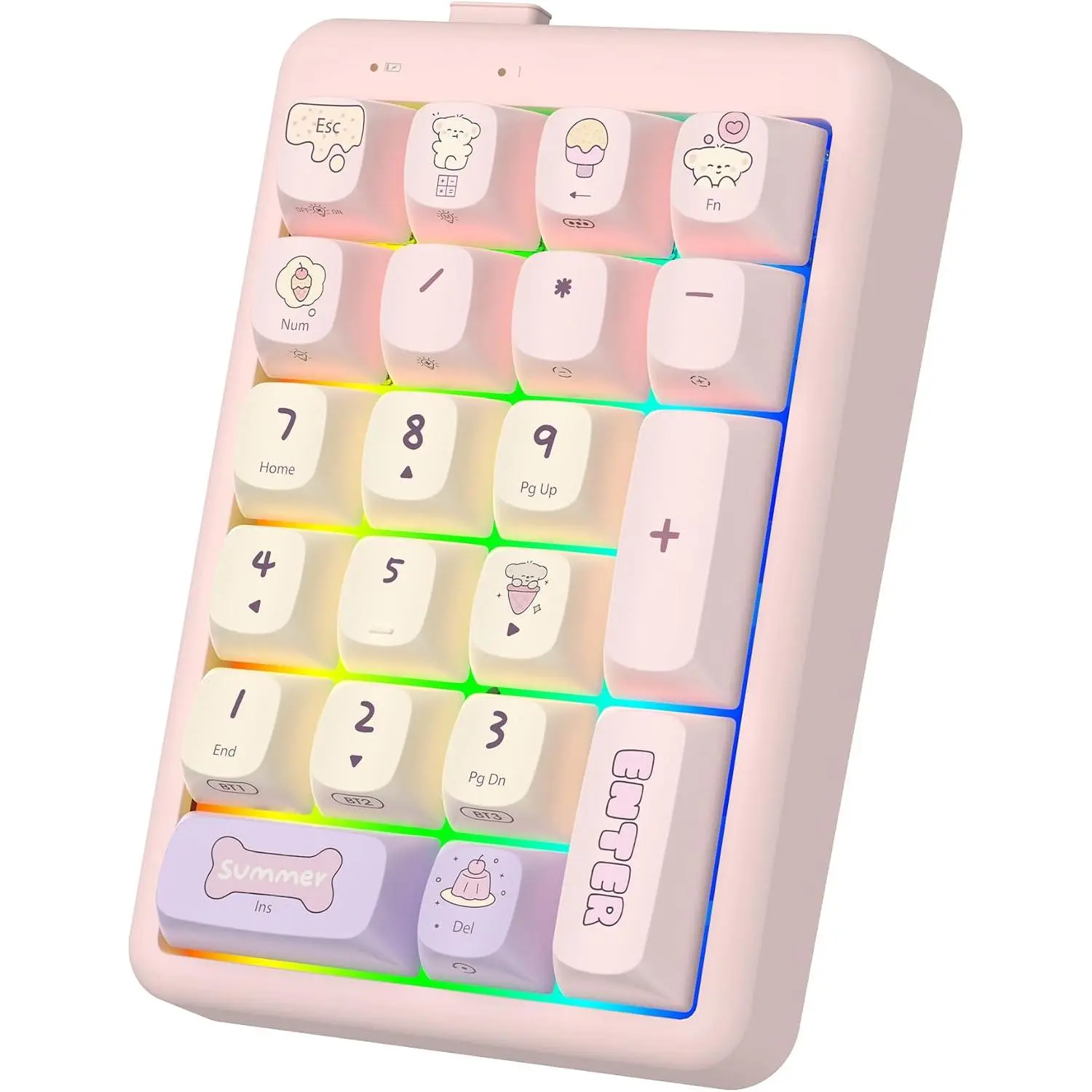 Numeric Keypad Numpad  Number Pad, S21 10 Key  Portable Mini Cute Financial Accounting Rechargeable Numeric Pad for Windows Laptop Desktop, PC, BT 5.0/2.4G