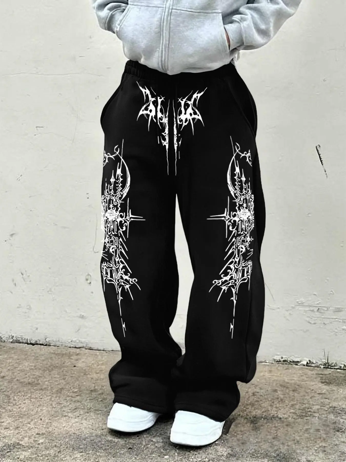 Men's Fashion Street Style Loose-Fit Sweatpants, Comfortable Breathable Fabric, High-End Print, Ideal for Daily Wear