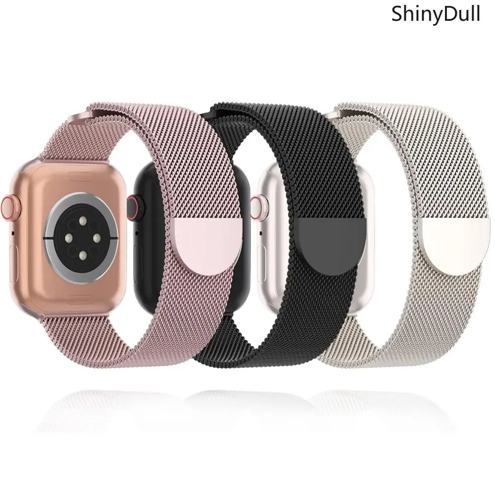 3 Pack Stainless Steel Magnetic Watch Bands, Metal Replacement Straps 38-49mm Compatible with Apple Watch Series 4-11 SE Ultra Ultra 3, Premium Smart Watch Accessory