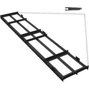 4ft Tow Behind Drag Harrow Driveway Grader with 6ft Chain - Heavy Duty Gravel Leveler for Lawn Tractor, ATV, 2-Part Quick Disassembly, 5-Minute Tool-Free Setup, 30-Day Money-Back Guarantee, Agile Maneuverability for Estates