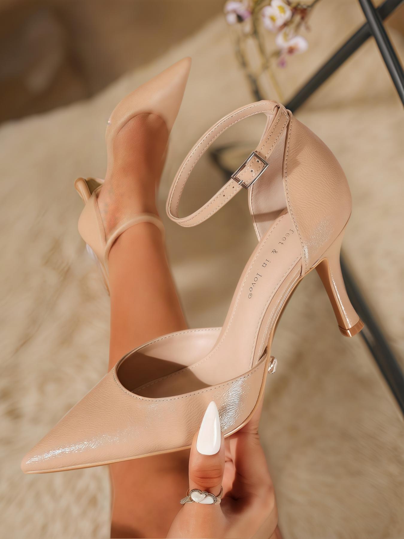 Women's Elegant Solid Color Satin Pointed Toe High Heel Shoes, Fashionable Shoes for Daily Wear, Lightweight Breathable Comfortable Shoes for Women, Fashionable Footwear
