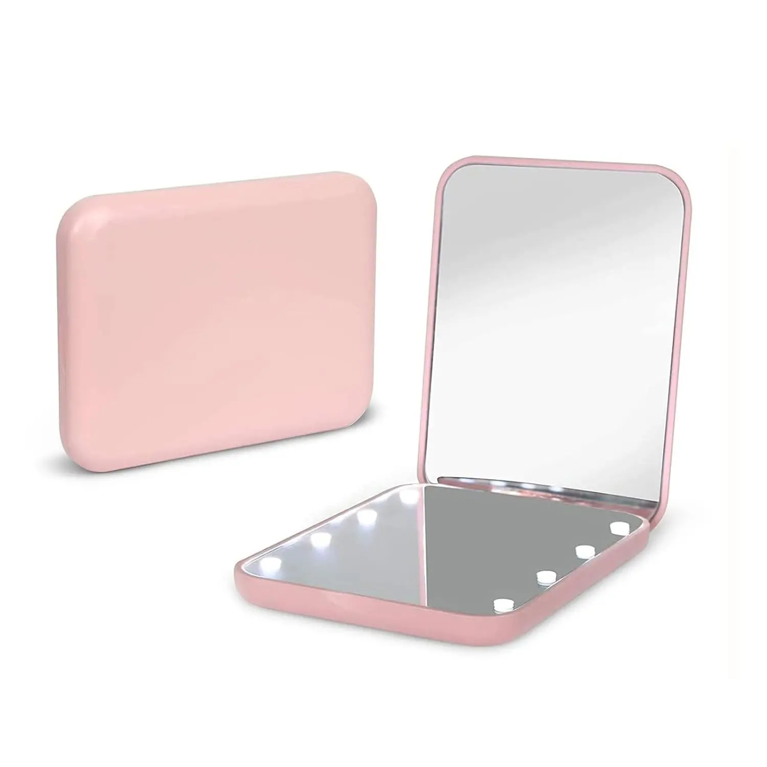 Pocket Mirror, 1X/3X Magnification LED Compact Travel Makeup Mirror with Light for Purse, 2-Sided, Portable, Folding, Handheld, Small Lighted Mirror for ,