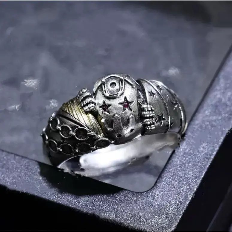 Inkhausstore-Inkvaultarchive JoJo SBR Johnny Tusk Act 4 Adjustable Open Ring Anime Cosplay Jewelry
