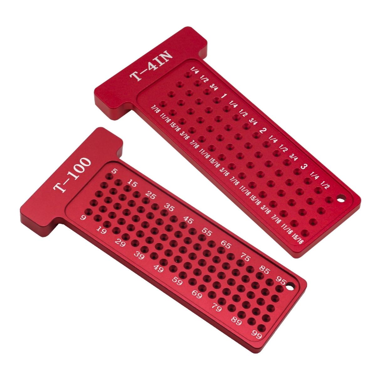 Woodworking Scriber Square Protractor Kit, Multi-angle Miter Triangle Ruler & T-square Hole Scribing Pocket Ruler, Hand Measuring Tools