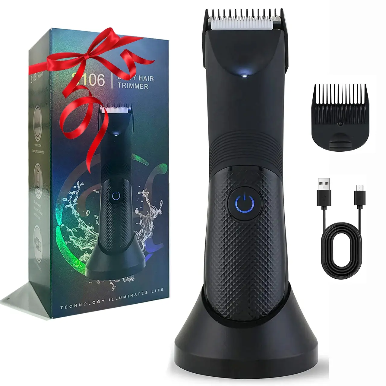 Manscape Groin & Body Hair Trimmer for Men, Electric Pubic Trimmer Shaver,Manscape Kit with Ceramic Blade Head,Waterproof Wet/Dry Shaver