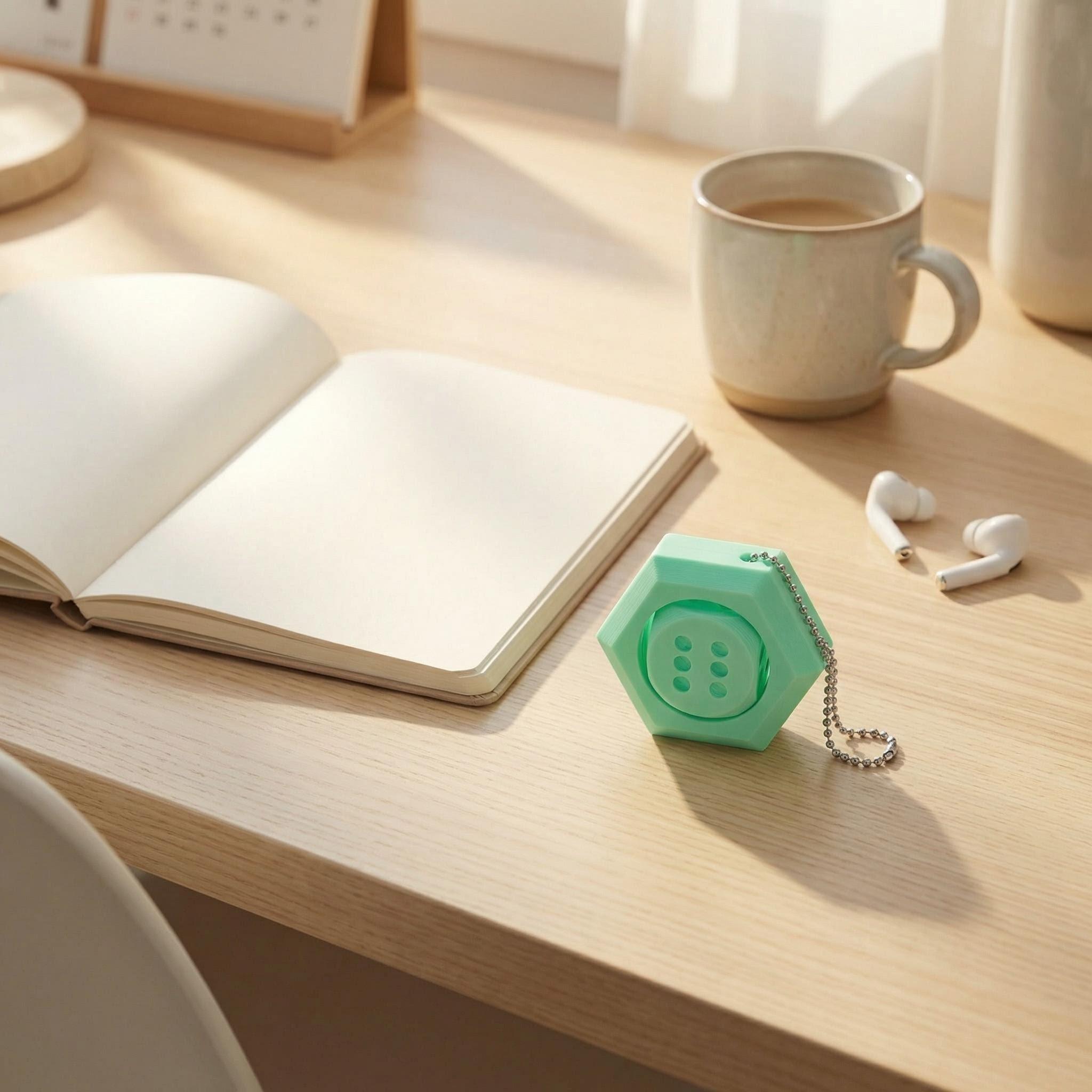 3D Printed Fidget Dice Keychain Hexagon Spiral Stress Relief Sensory Toy for Adults Kids Teens Portable Fashion Accessory Auditory Tactile Sensory Relief for Adults Teens Kids Office ADHD Focus Gift Contactless Magic Tap-to-Pay Wand Stress-relieving  Pop