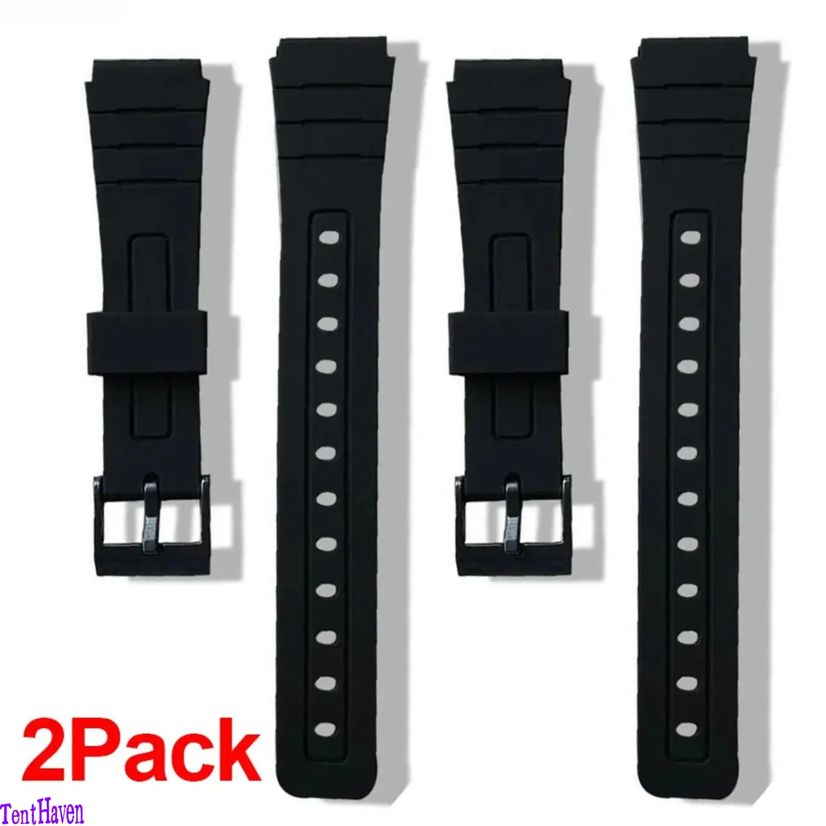 2026 New 2-Pack Minimalist Silicone Watch Band - 12mm-22mm Universal Fit Replacement Strap, Compatible with F91W W800H SGW400 F84 F105 A158 AE1200 Series, Soft Waterproof Bracelet for Male Daily Casual Wear