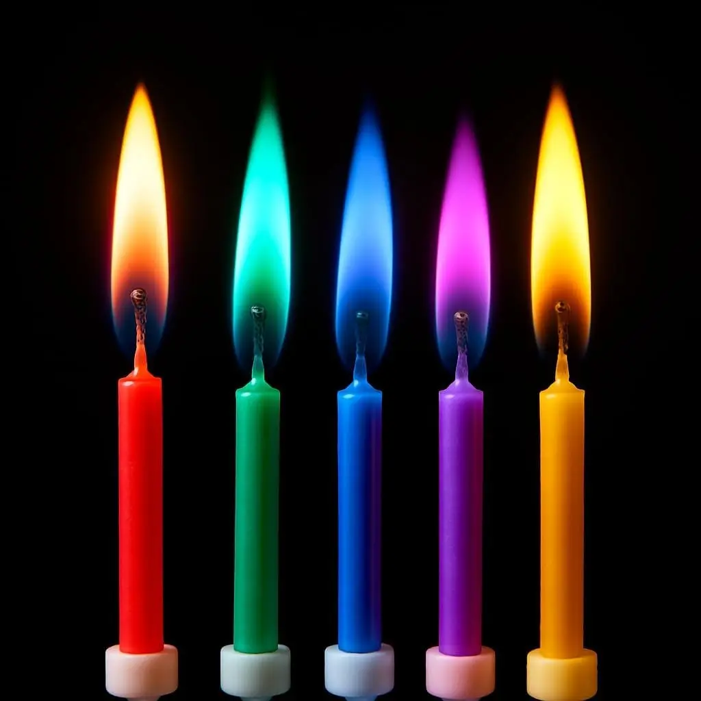 Color Flame Birthday Cake Candles Set - 24-Count Baking Light Candles with Plastic Holders, Ideal for Gifting
