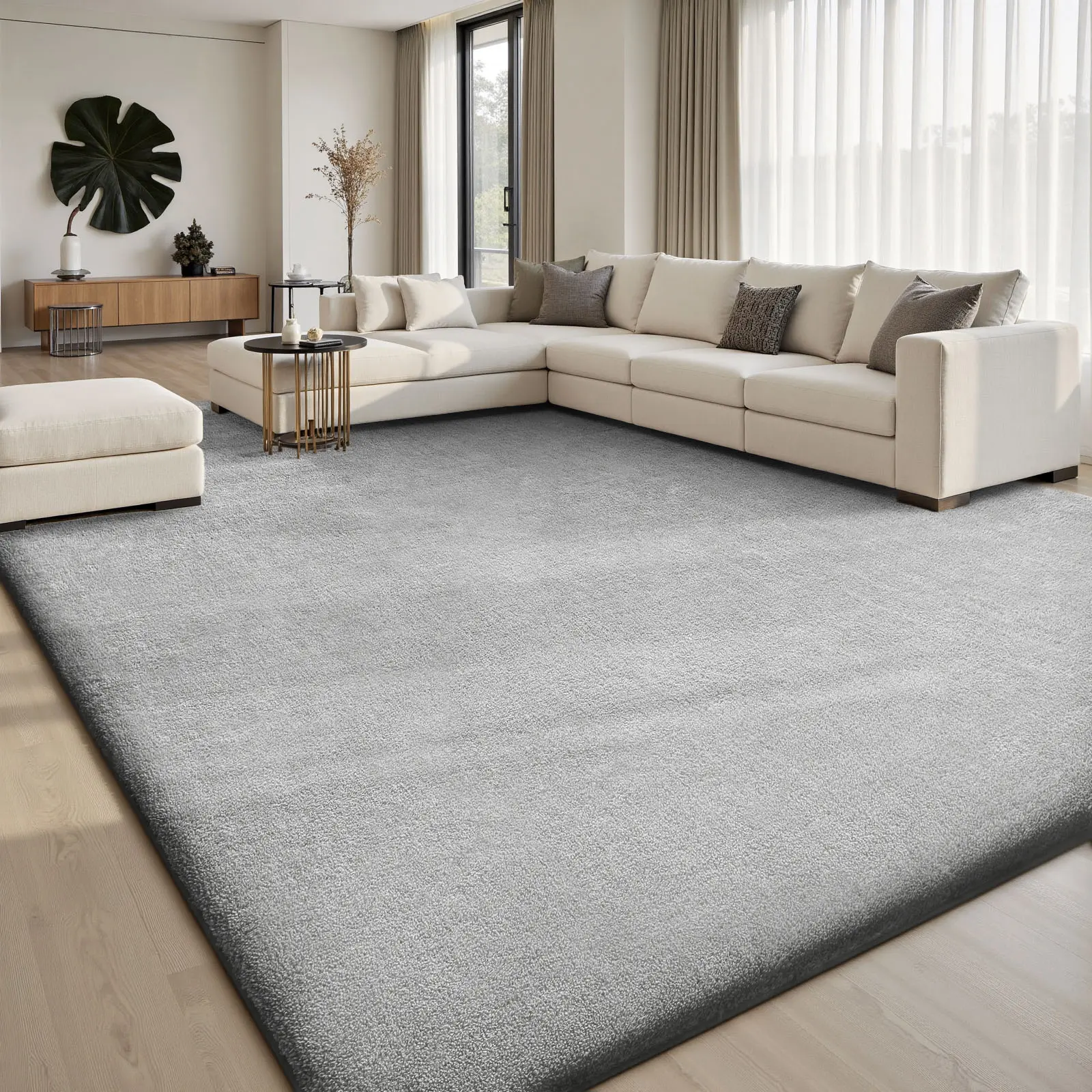 FAMVAL True Size Non-Slip Fluffy Area Rug, Pet-Friendly Soft Shag Carpet for Apartment, Bedroom, Living Room, Nursery and Office