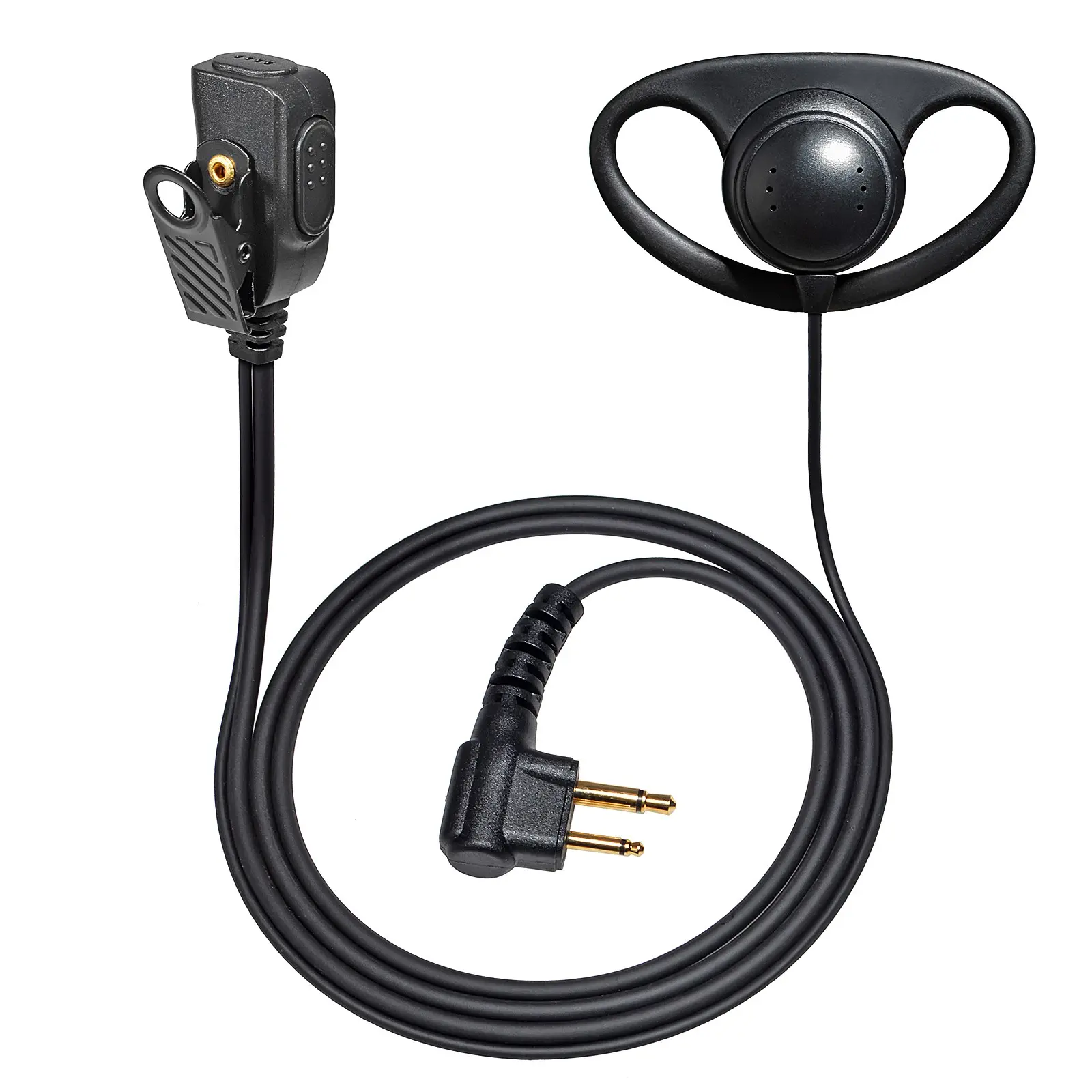 YNIBST Two Way Radio D Shape Earpiece for Motorola 2 Pin Radios CP200D CP200 CP185 CP100D CLS1410 CLS1110 BPR40 BPR40D RMU2040 Radio,Walkie Talkie Earpiece with Microphone PTT In-Ear Headset FBI Style for Police Security and Law Enforcement Use