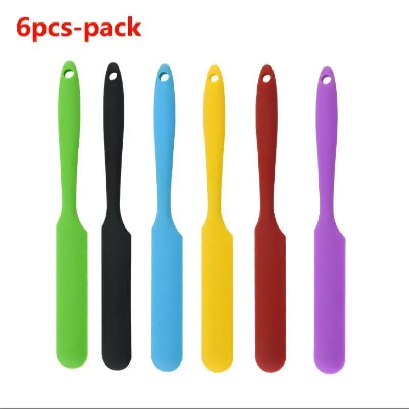 Silicone Baking Spatula Set, 6pcs Colorful Multifunctional Non-stick Baking Spatula, Jam Scraper, Cake Cream Mixing Knife, Kitchen Baking Tool, Nonstick Baking Tool, Kitchen Accessories, Party Supplies, Silicone Spatulas
