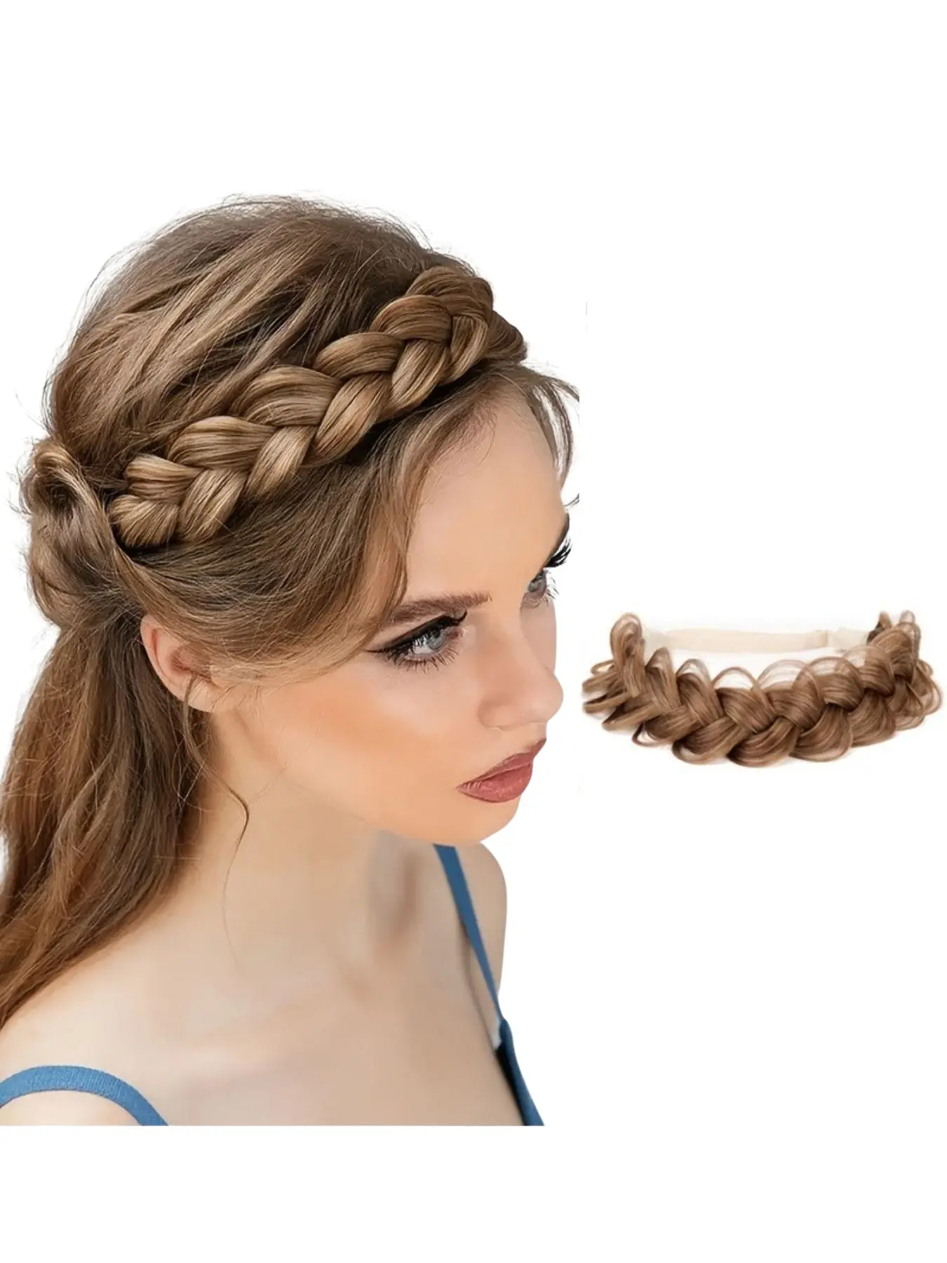 Fishbone Braid Twist Hairband Braided Soft Headband Fake Hair Accessories, Comfortable Elastic Band for Daily Use, Stylish Women's Accessory, Headbands Women, Fashion Headbands