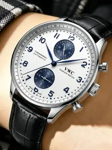 Classic Men's Mechanical Watch, Automatic Hollow Core, Waterproof, Leather Butterfly Buckle, Business Casual, Gift Idea