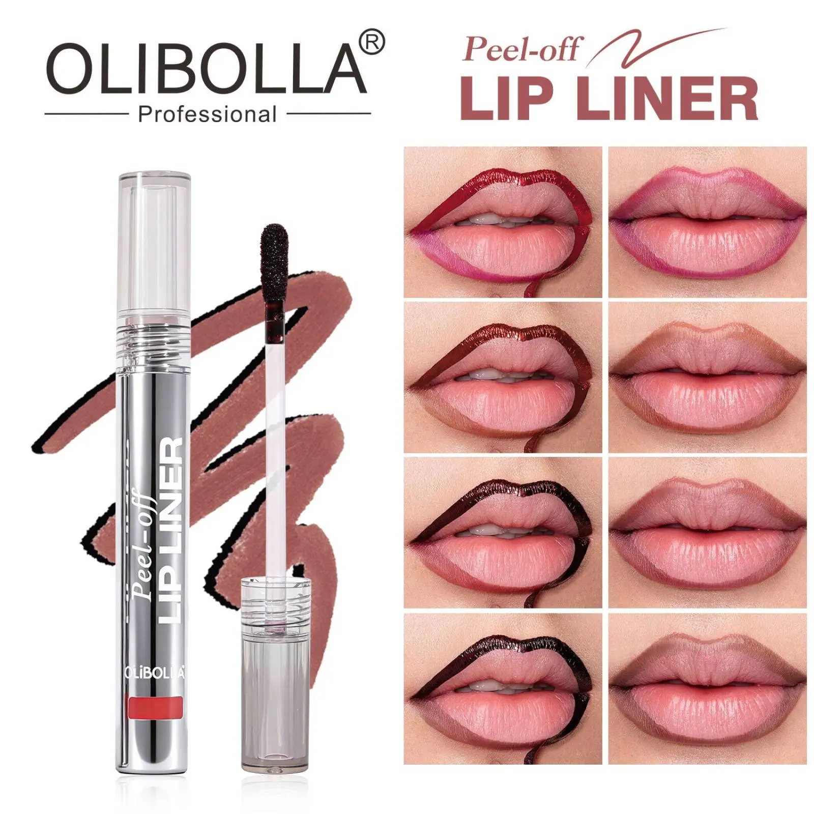 Matte Glitter Peel Off Lipliner Balm Moisturizing Durable All Day Lipliner Waterproof Lip Tattoo Liner Easy To Color Hook Line Tear Off Lip Liner Lip Liner Easy To Remove Lipstick Festival Party Gifts Music Festival Makeup